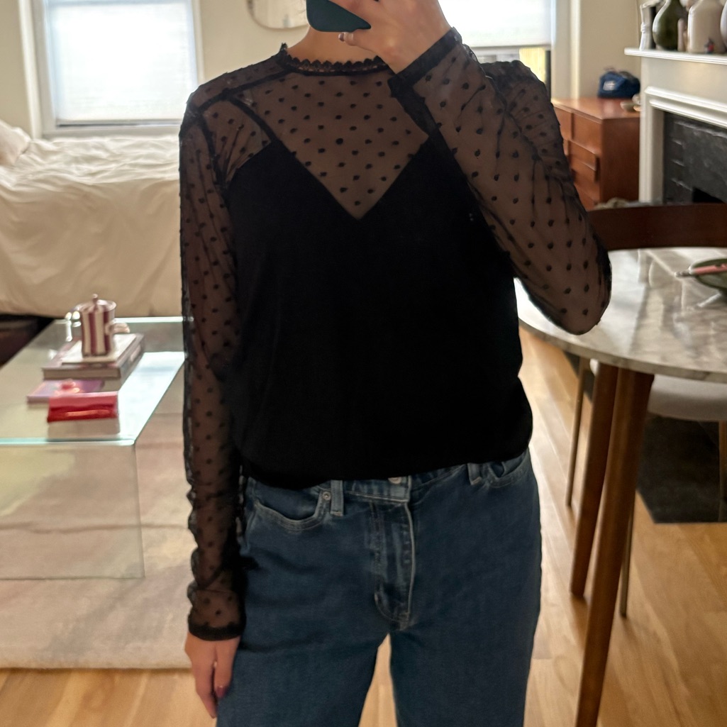Maje Polka Dot Detail Tee (Size 1)